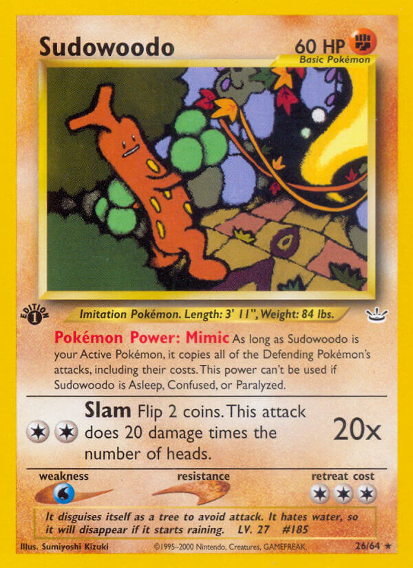Sudowoodo Pokémon card