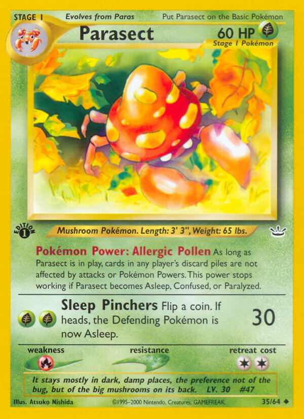 Parasect Pokémon card