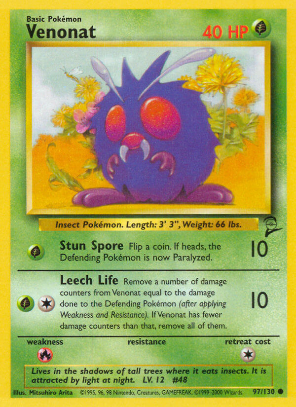 Venonat Pokémon card