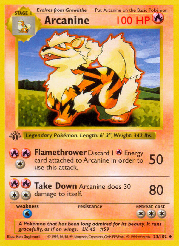 Arcanine Pokémon card