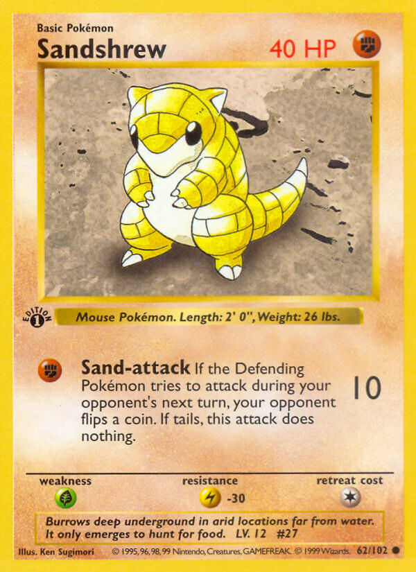 Sandshrew Pokémon card