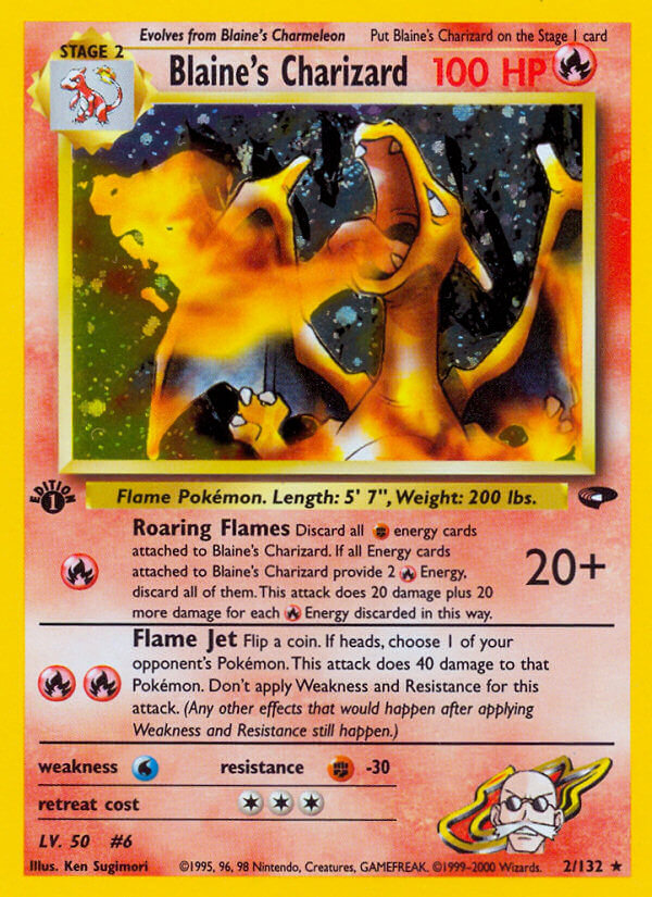 Blaine's Charizard Pokémon card