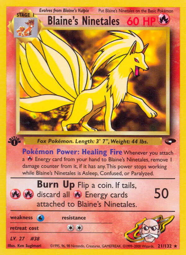Blaine's Ninetales Pokémon card
