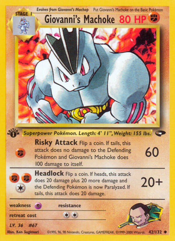 Giovanni's Machoke Pokémon card