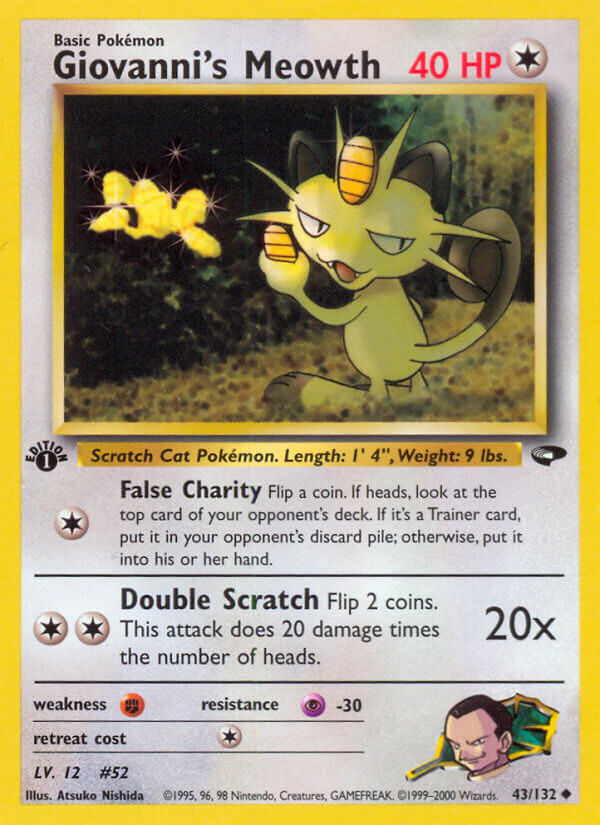 Giovanni's Meowth Pokémon card