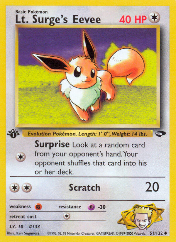Lt. Surge's Eevee Pokémon card
