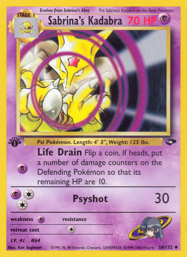 Sabrina's Kadabra Pokémon card