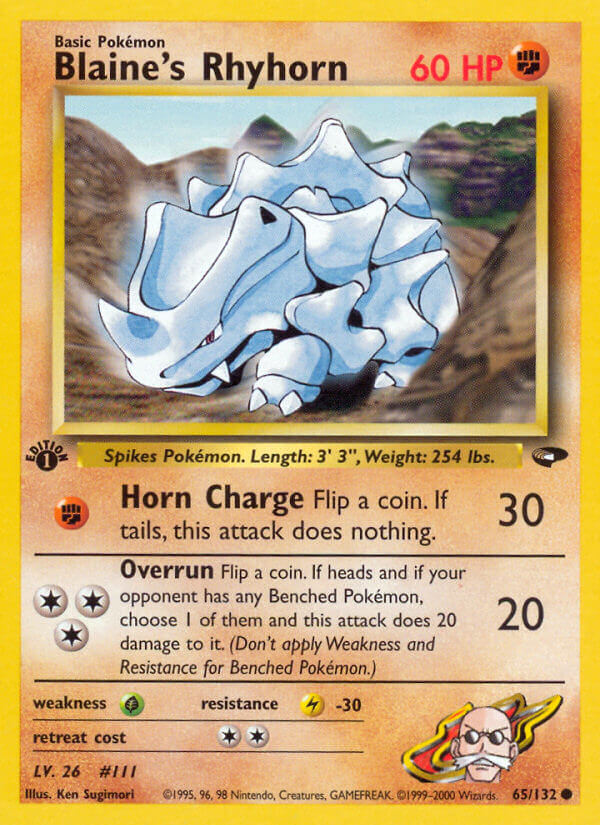 Blaine's Rhyhorn Pokémon card