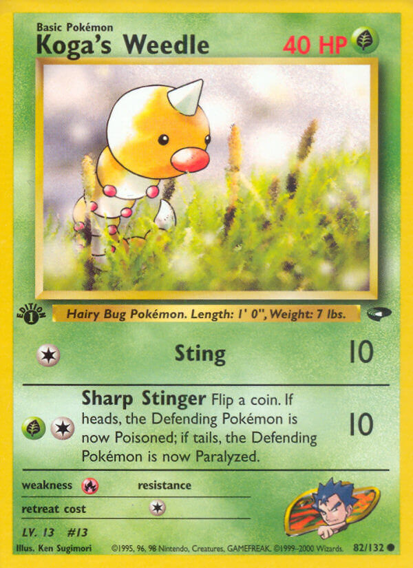 Koga's Weedle Pokémon card