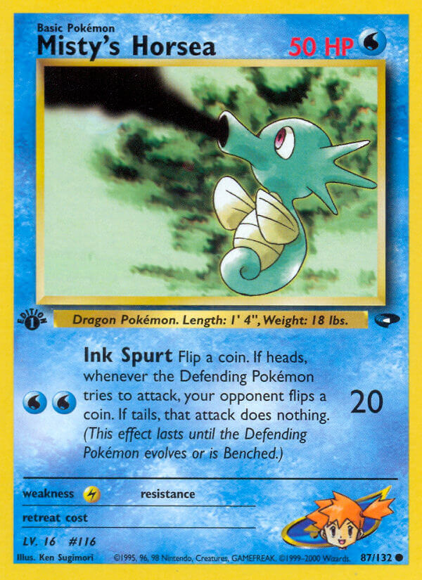 Misty's Horsea Pokémon card
