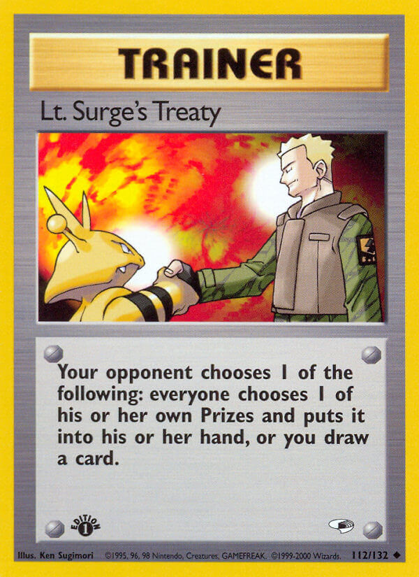 Lt. Surge's Treaty Pokémon card