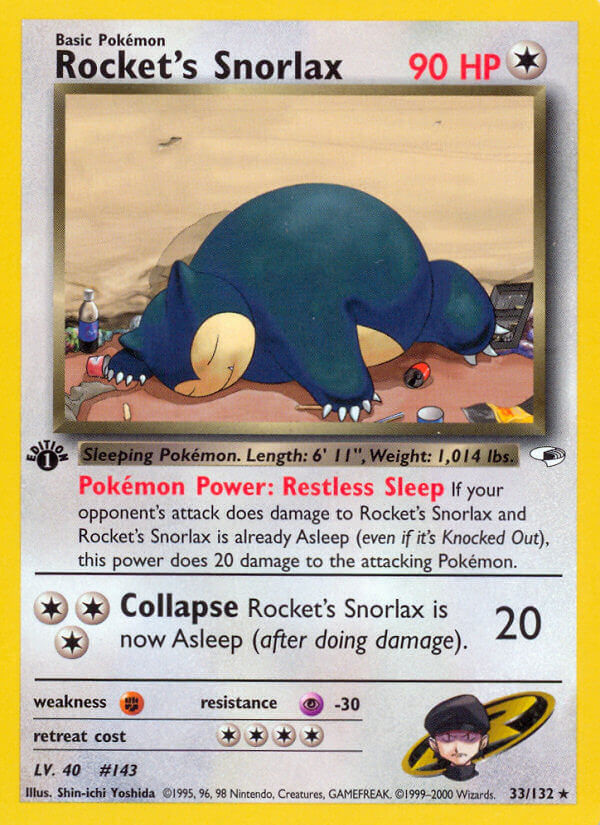 Rocket's Snorlax Pokémon card
