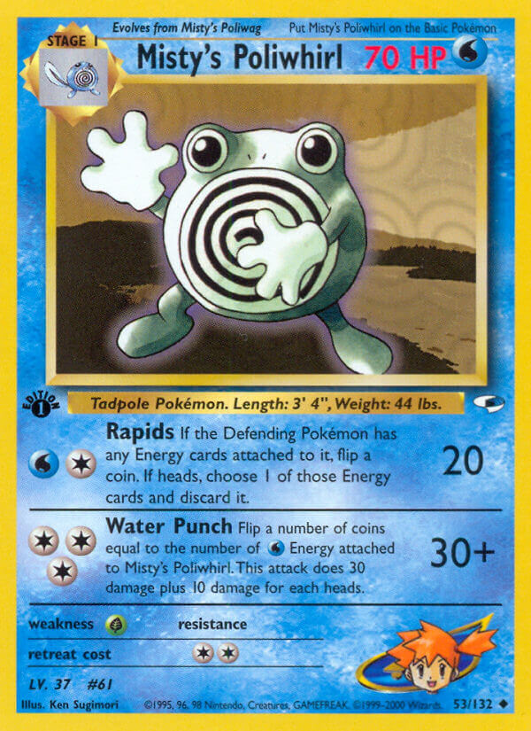 Misty's Poliwhirl Pokémon card