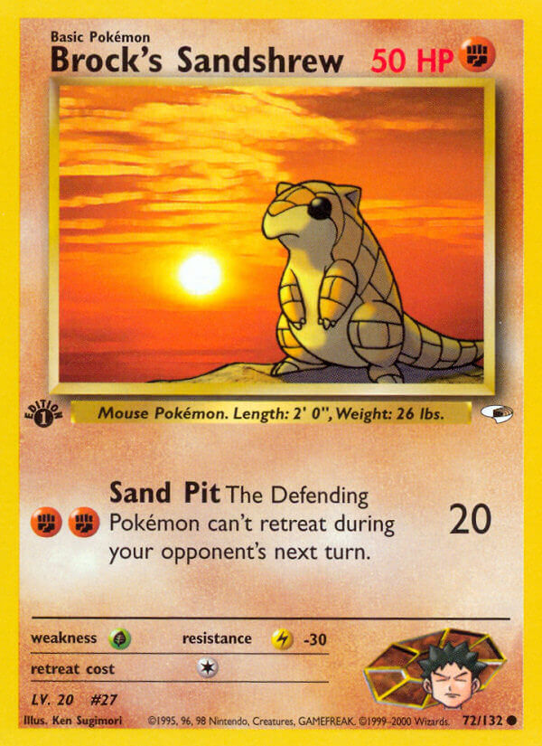 Brock's Sandshrew Pokémon card