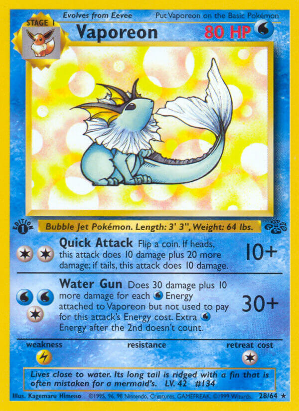 Vaporeon Pokémon card