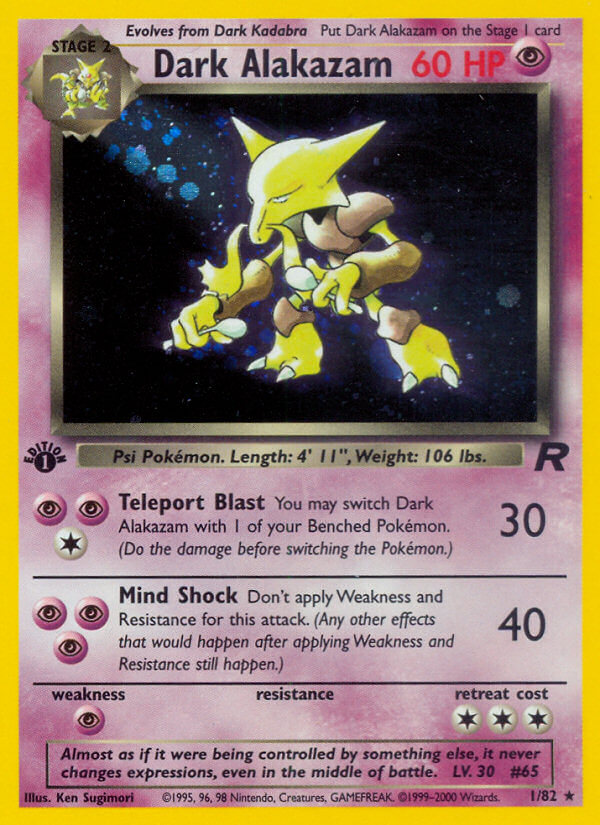 Dark Alakazam Pokémon card