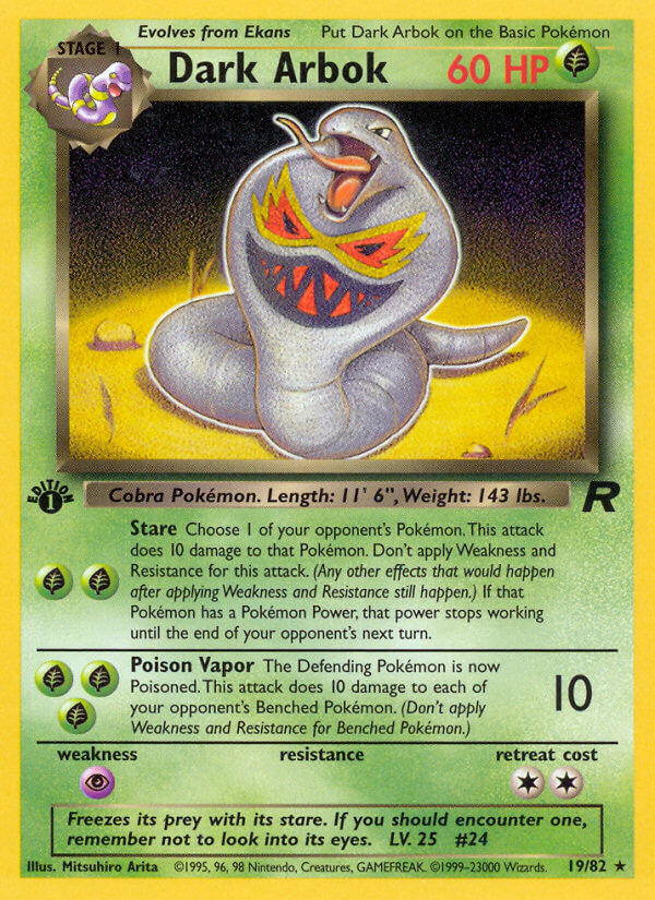 Dark Arbok Pokémon card