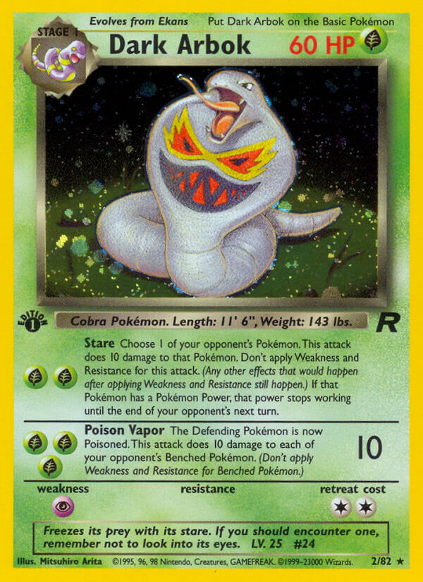Dark Arbok Pokémon card