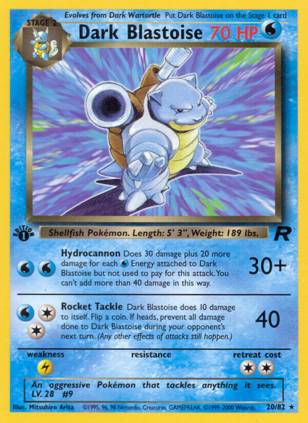 Dark Blastoise Pokémon card