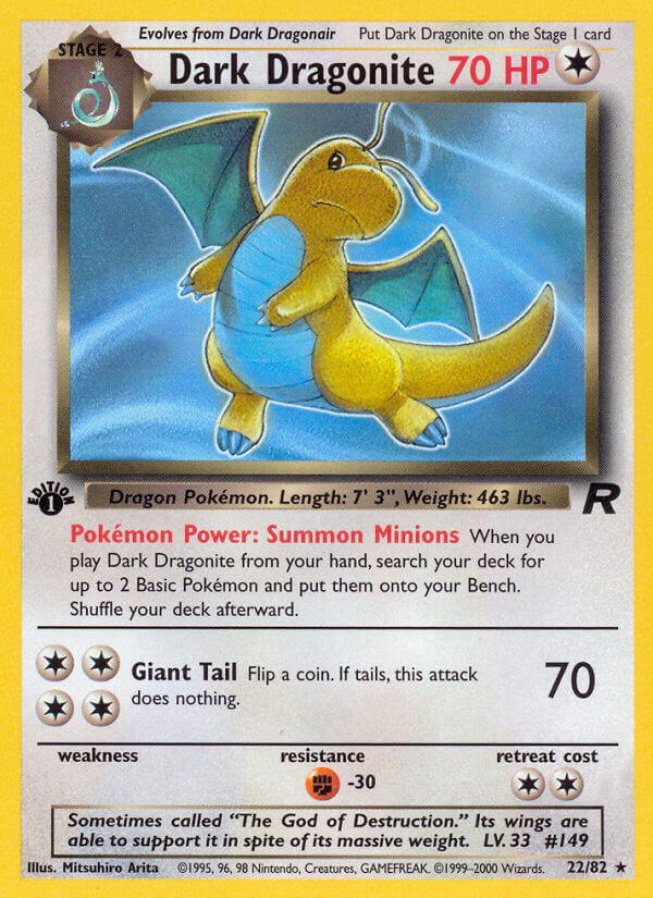 Dark Dragonite Pokémon card