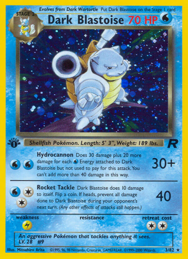 Dark Blastoise Pokémon card