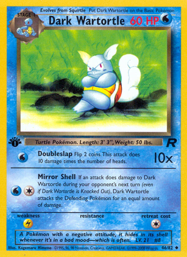 Dark Wartortle Pokémon card