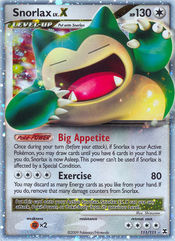 Snorlax LV.X Pokémon card