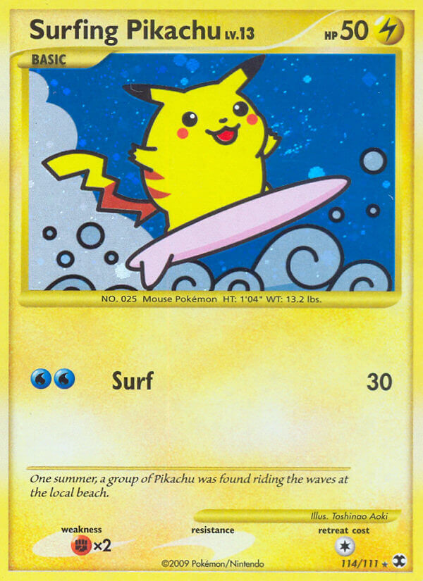 Surfing Pikachu Pokémon card