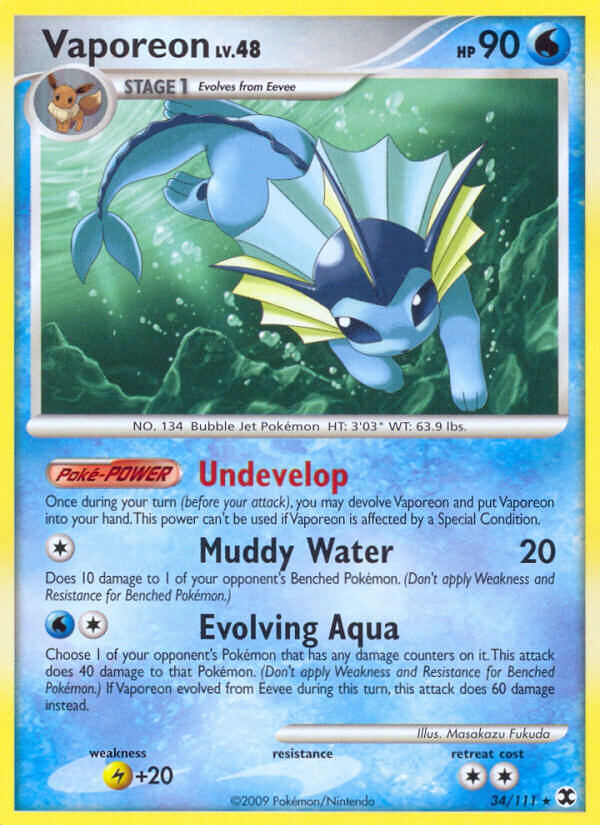 Vaporeon Pokémon card