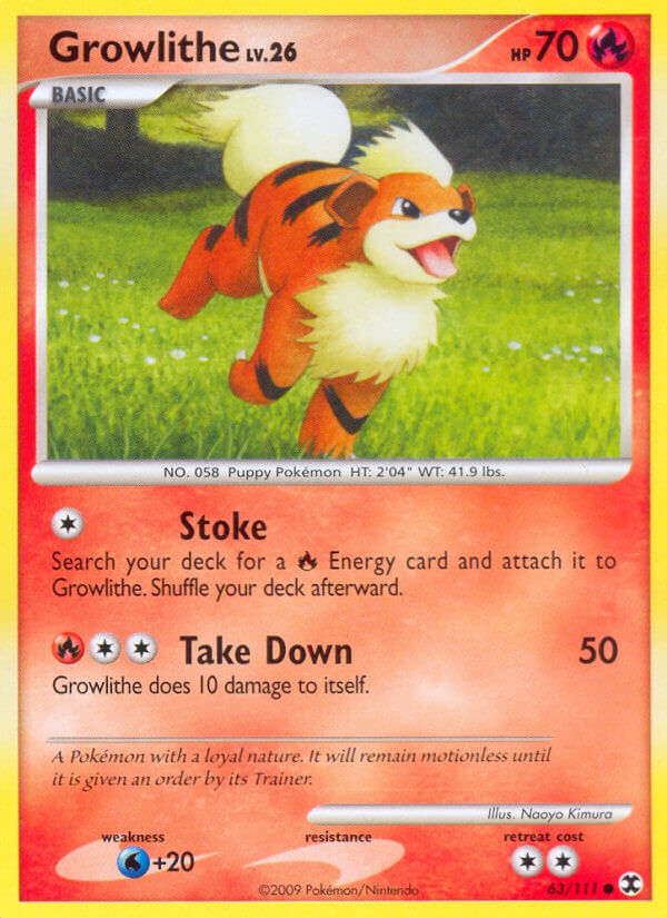 Growlithe Pokémon card