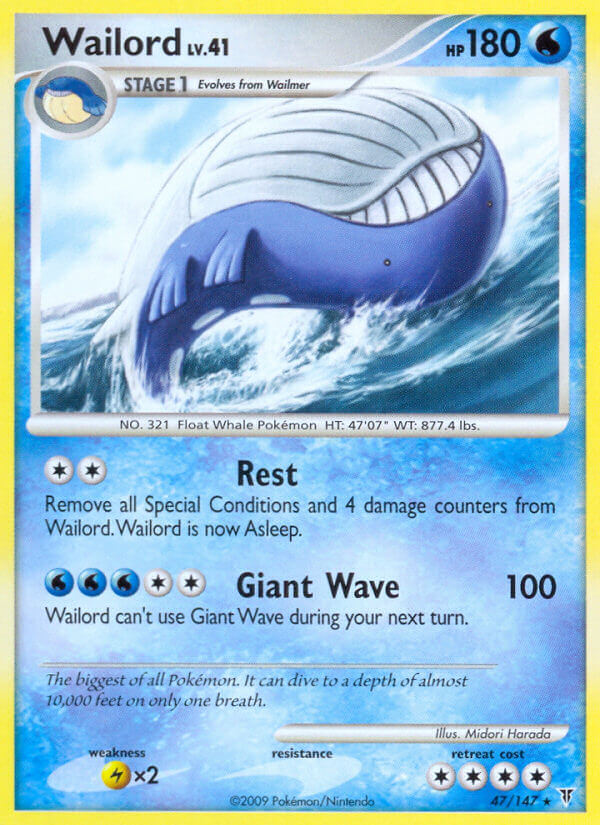 Wailord Pokémon card