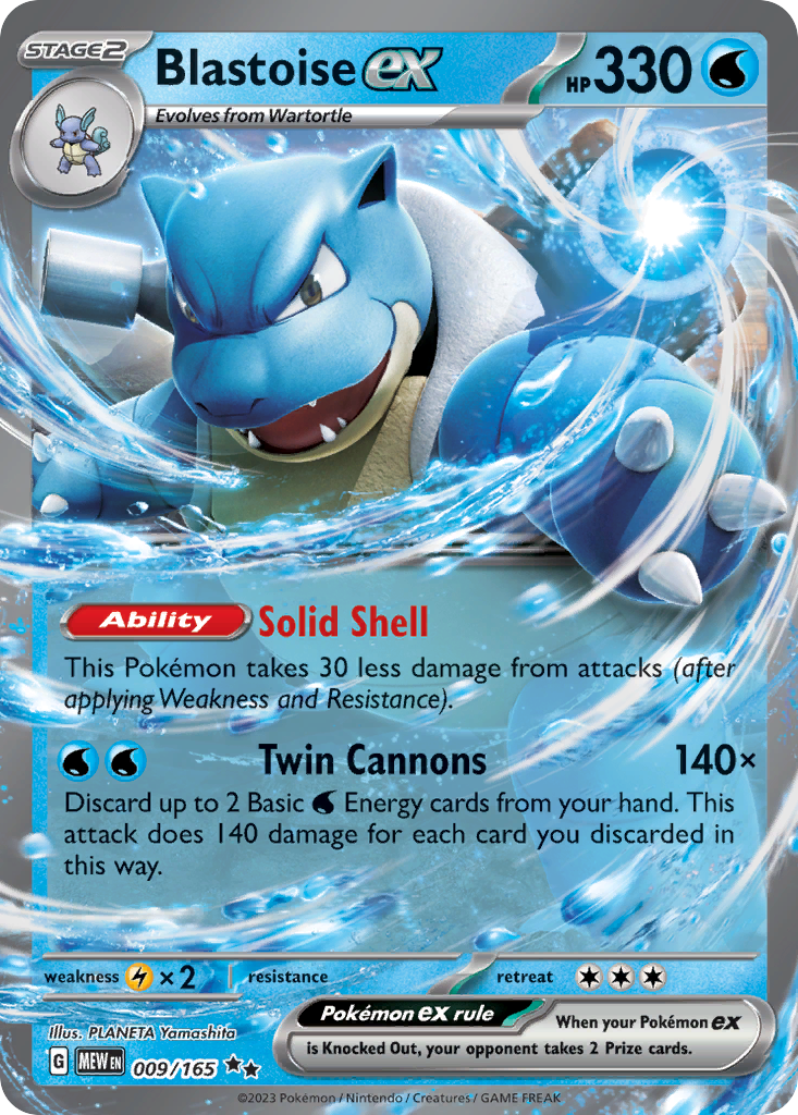 Blastoise ex Pokémon card