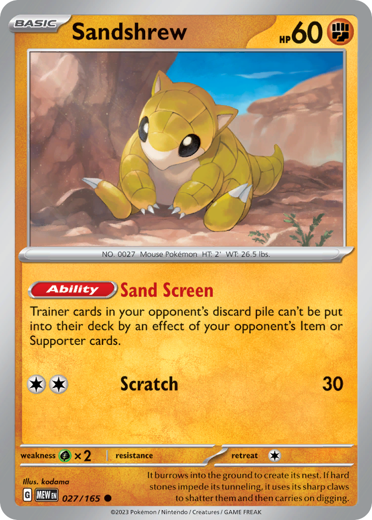 Sandshrew Pokémon card