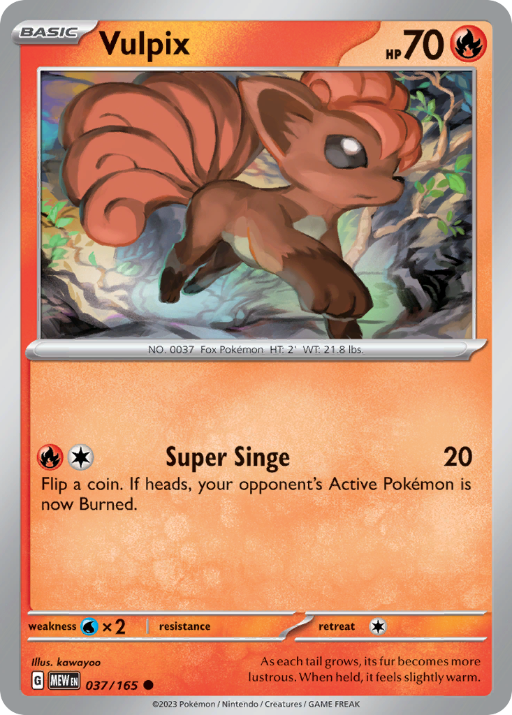 Vulpix Pokémon card