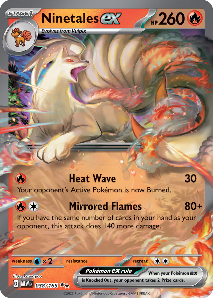 Ninetales ex Pokémon card