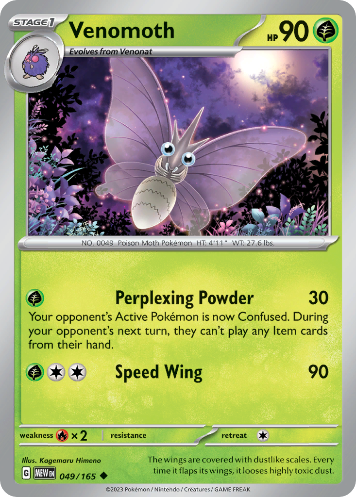 Venomoth Pokémon card