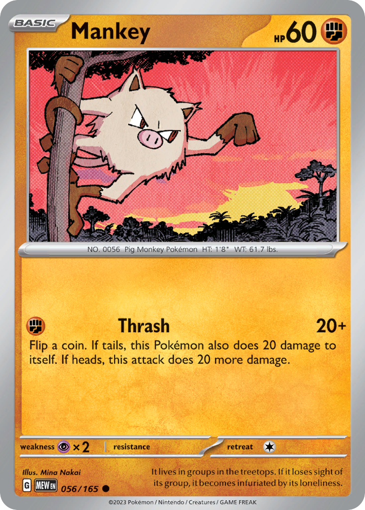 Mankey Pokémon card