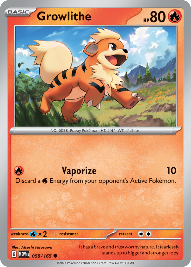 Growlithe Pokémon card