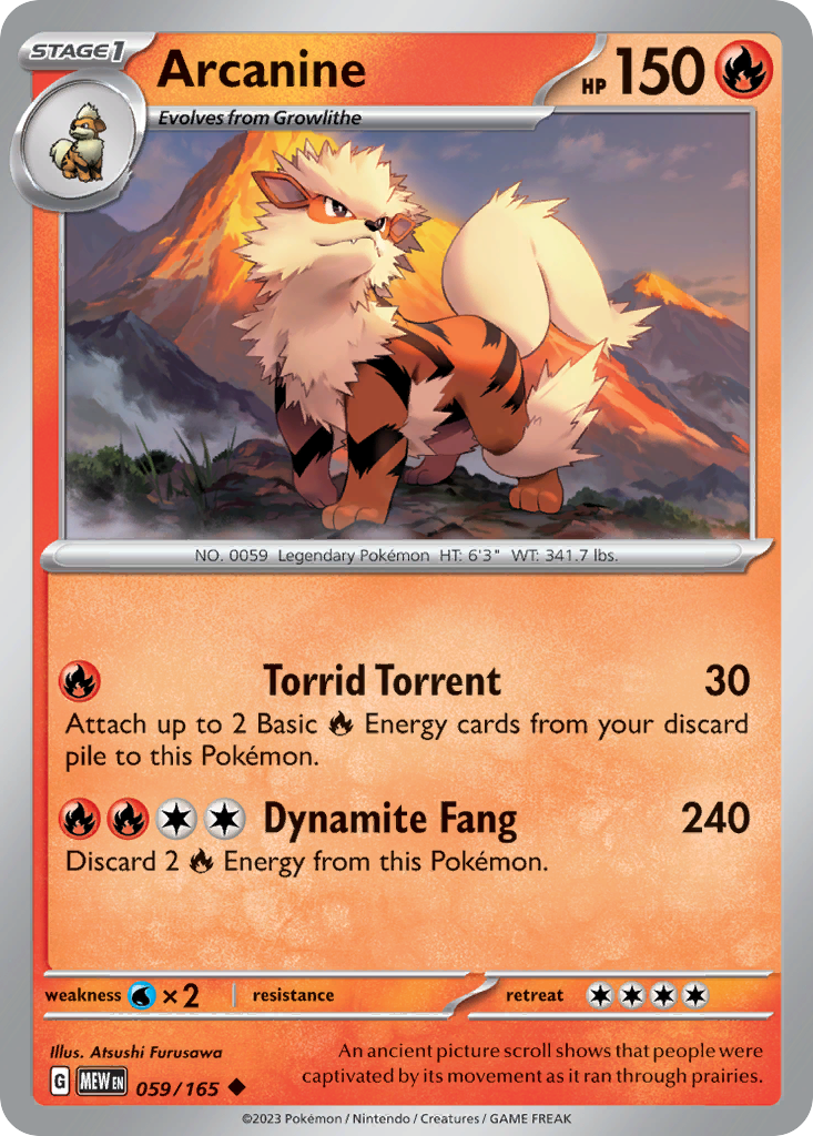 Arcanine Pokémon card