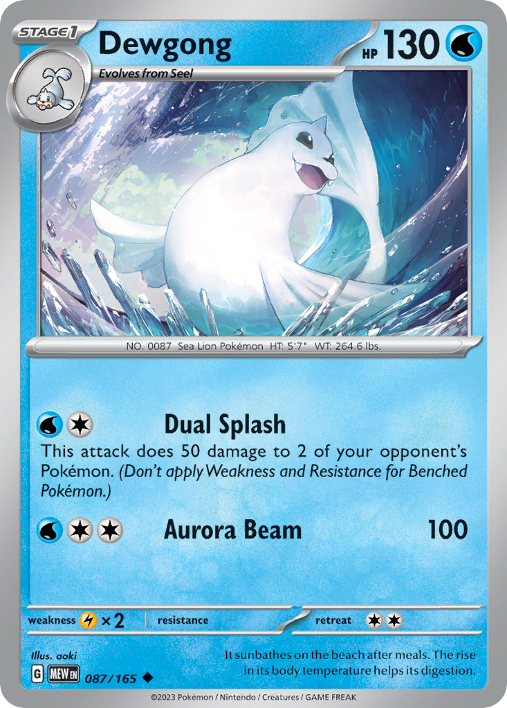 Dewgong Pokémon card