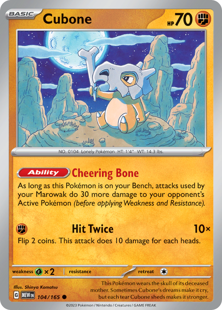 Cubone Pokémon card