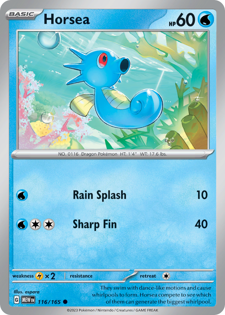 Horsea Pokémon card