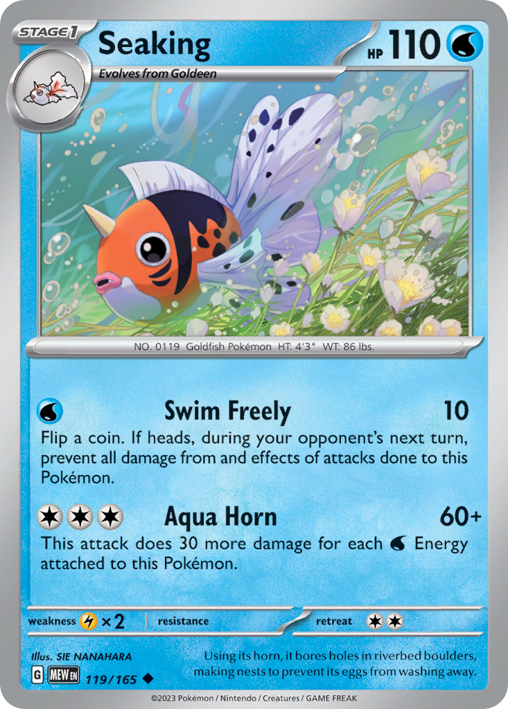 Seaking Pokémon card