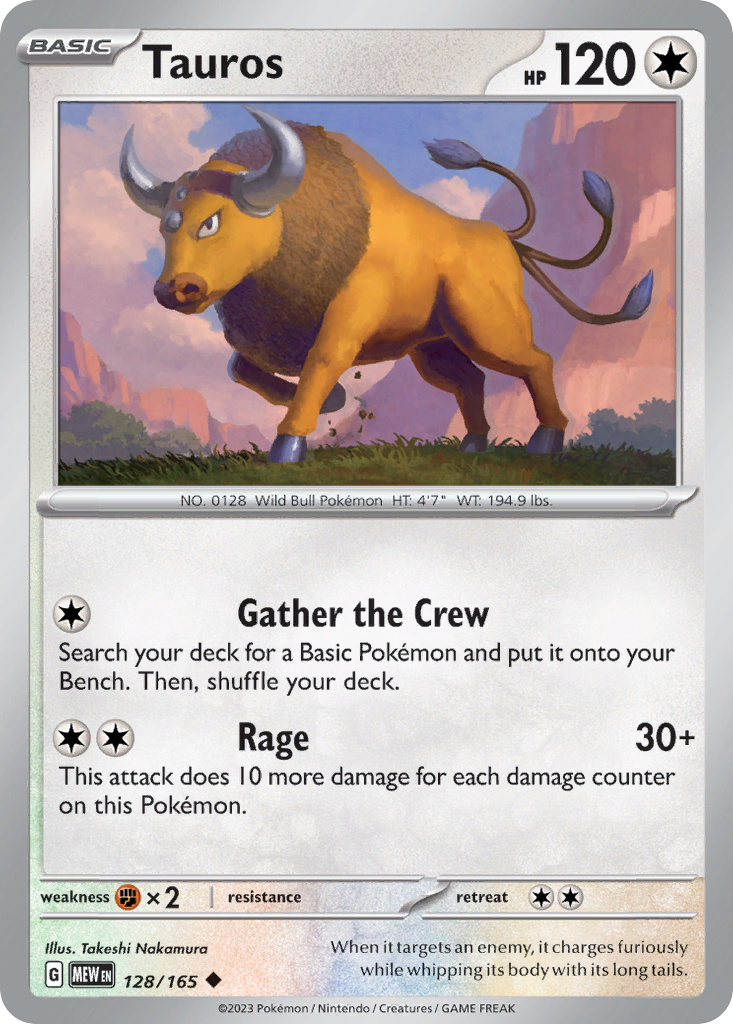 Tauros Pokémon card
