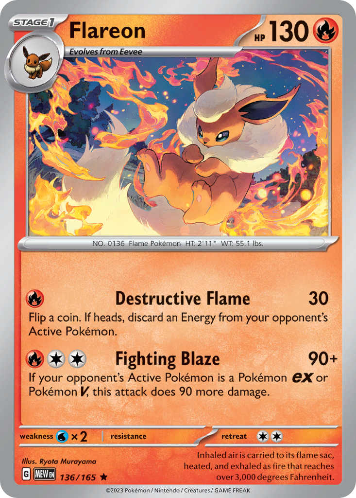Flareon Pokémon card