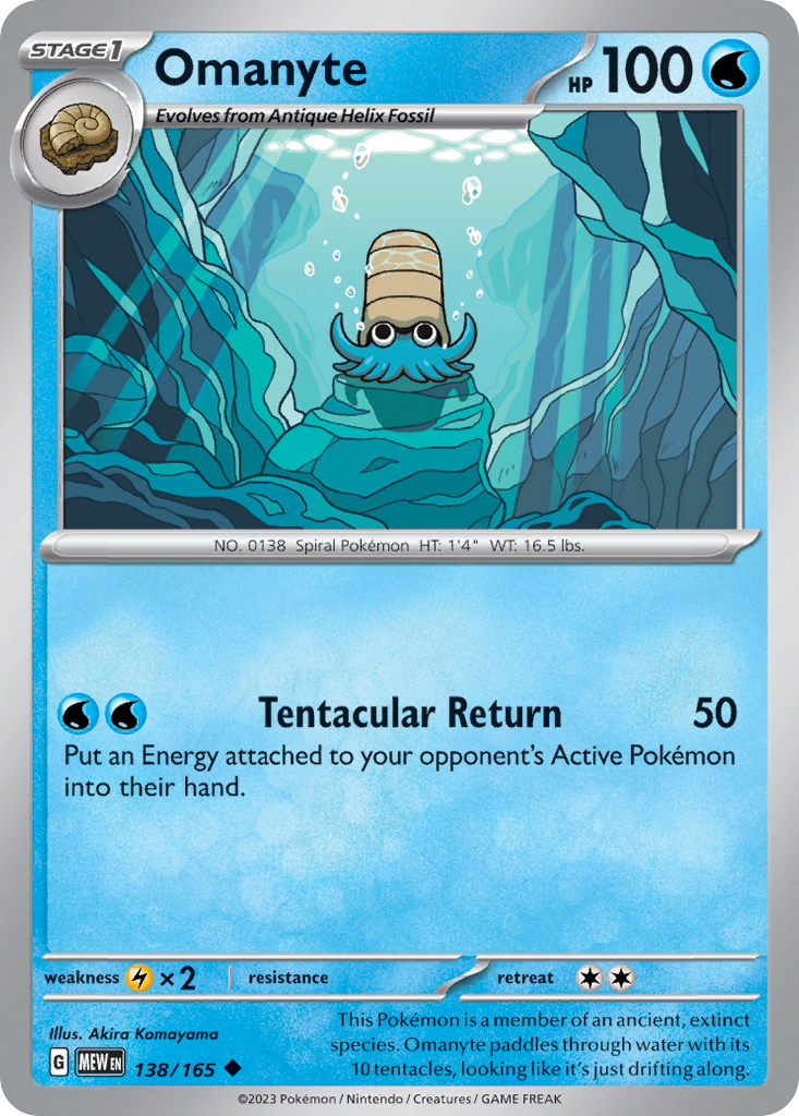Omanyte Pokémon card
