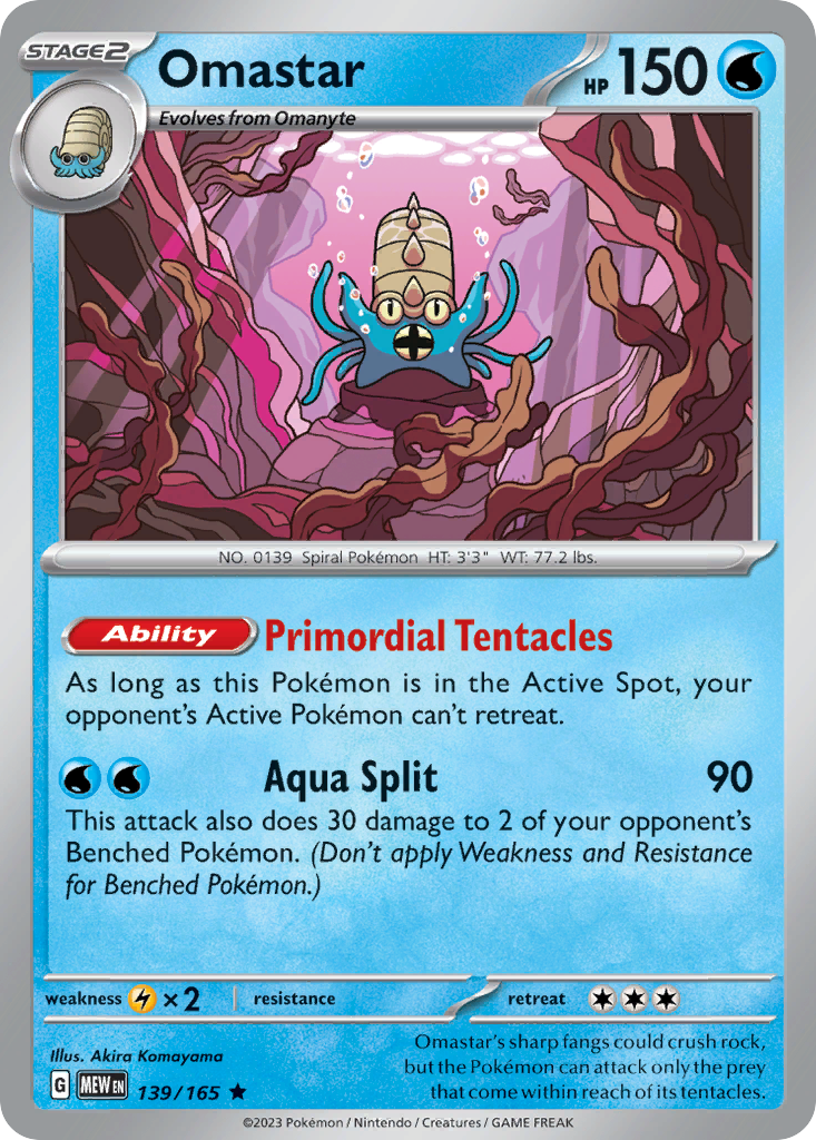 Omastar Pokémon card