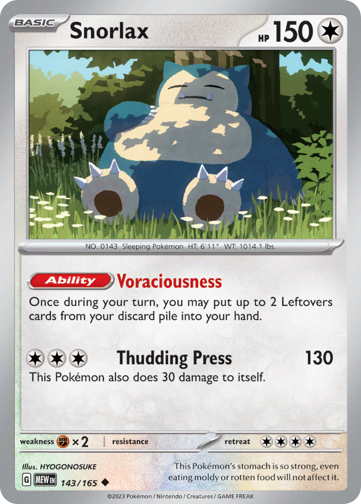Snorlax Pokémon card