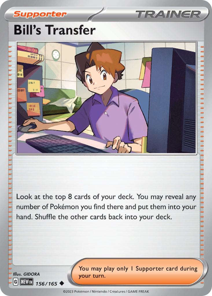 Bill's Transfer Pokémon card