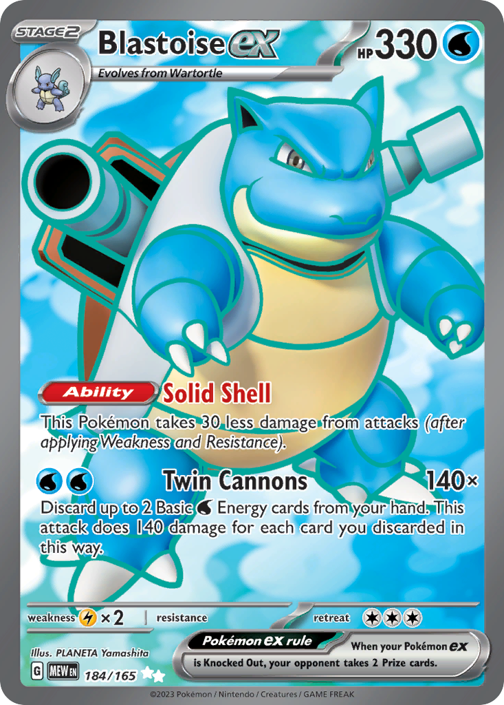 Blastoise ex Pokémon card